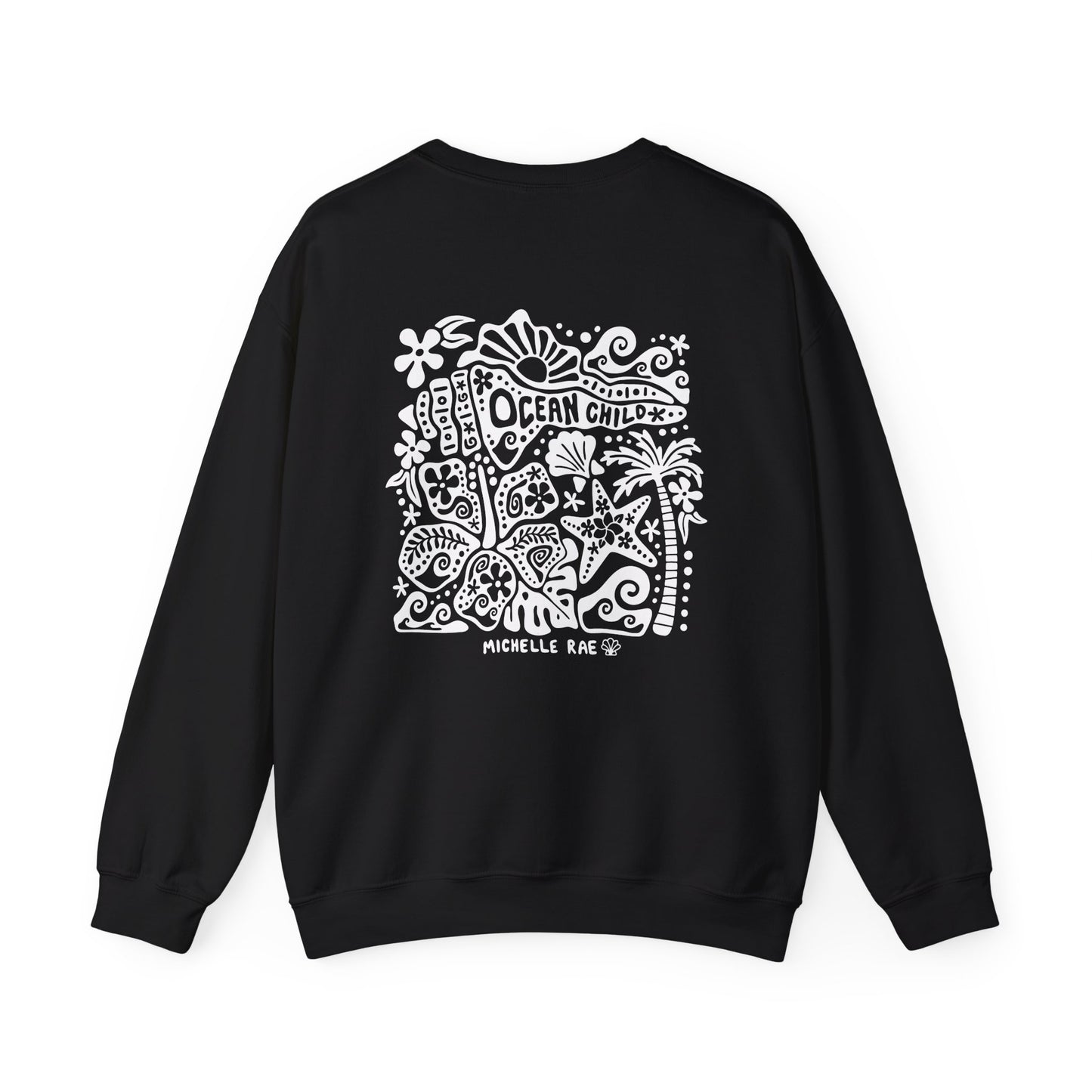 Hibiscus Ocean Child Black / Dark Heather Crewneck Sweatshirt
