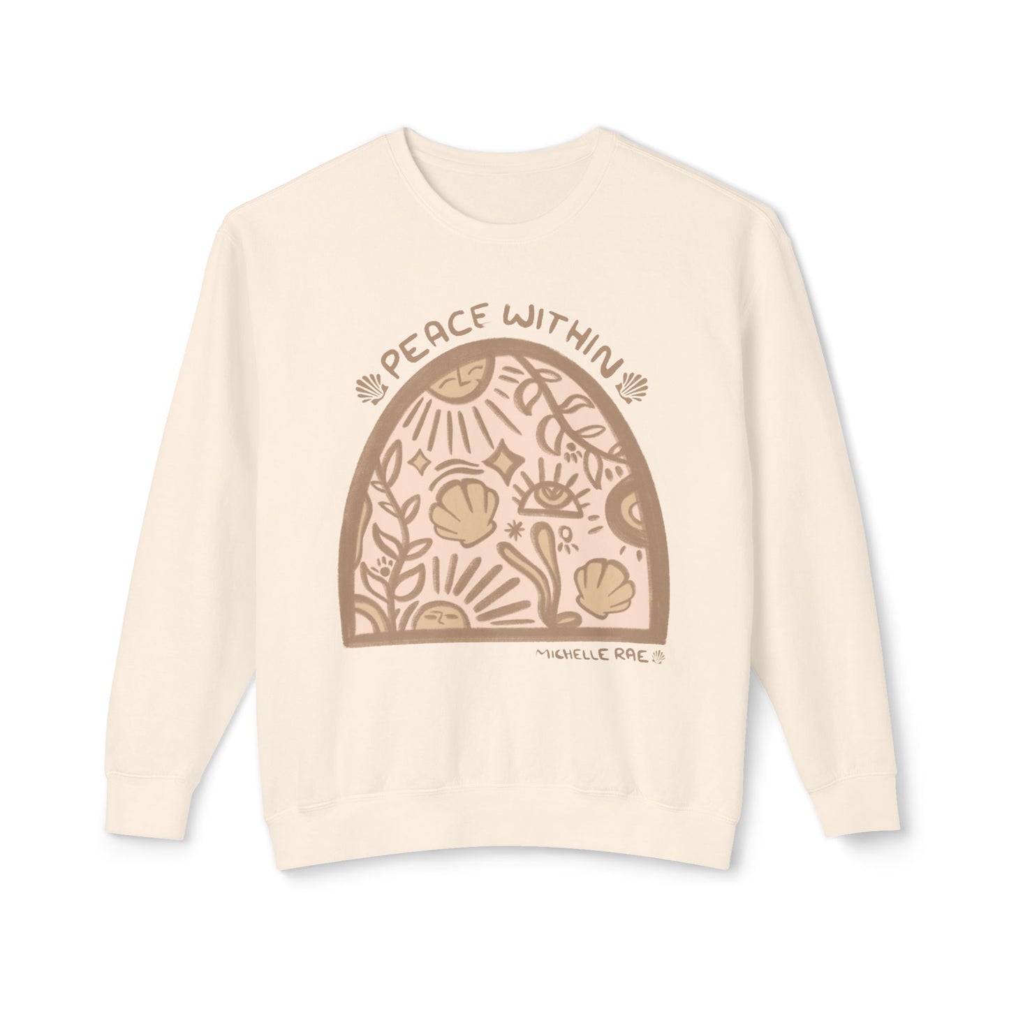 Peace Within Ivory Lightweight Crewneck Sweatshirt