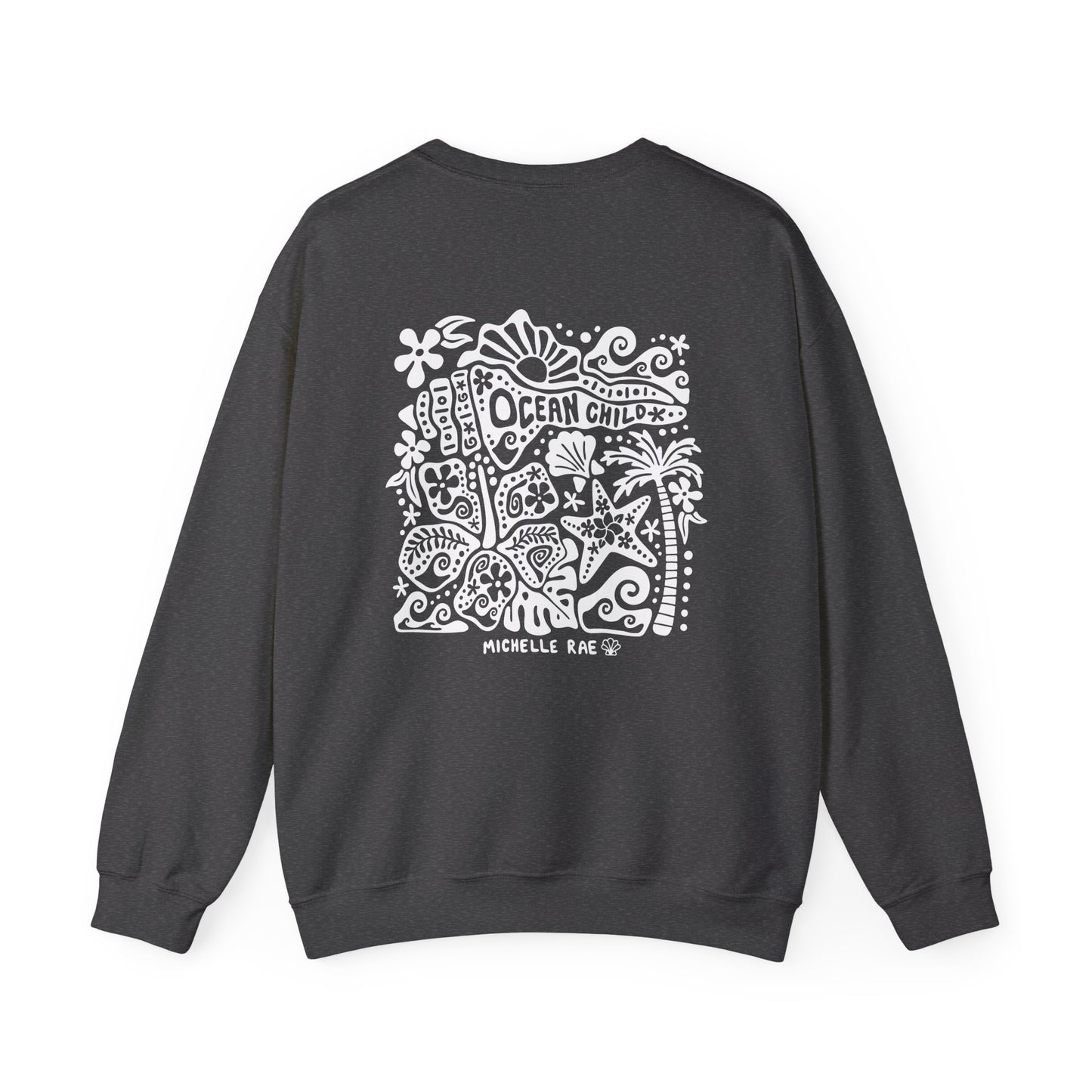 Hibiscus Ocean Child Black / Dark Heather Crewneck Sweatshirt