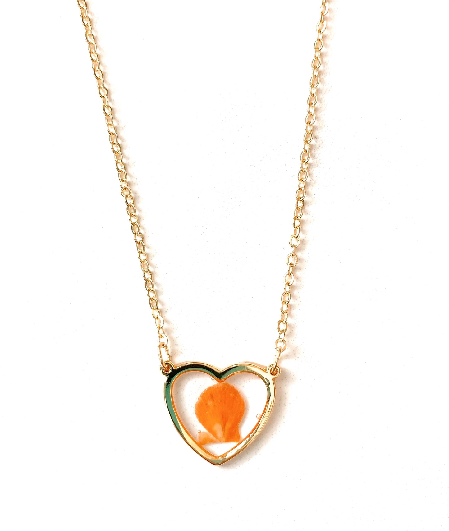 Gold Heart Seashell Necklace