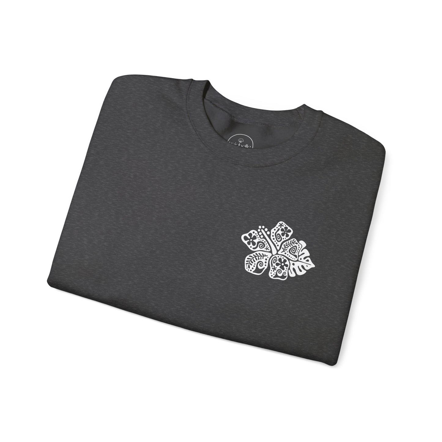 Hibiscus Ocean Child Black / Dark Heather Crewneck Sweatshirt