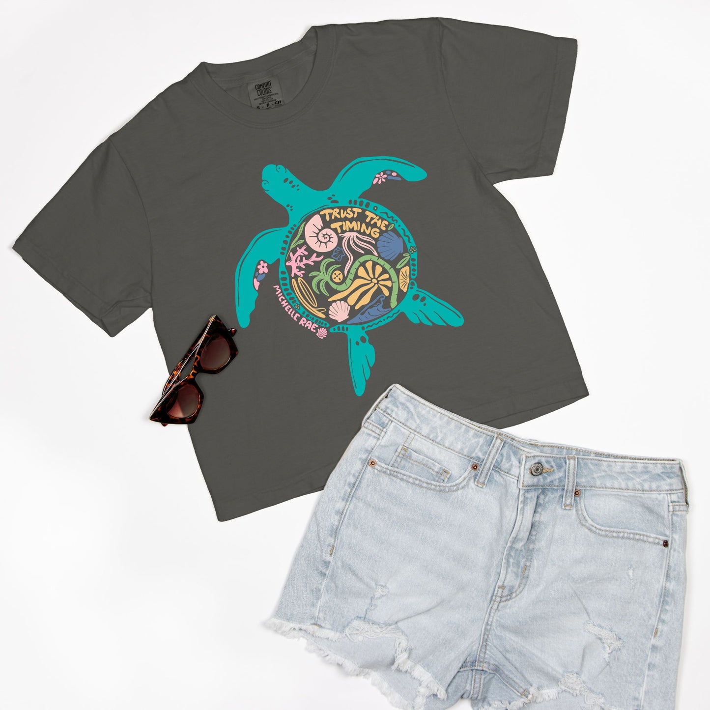 Trust The Timing Comfort Colors Pepper Boxy Tee