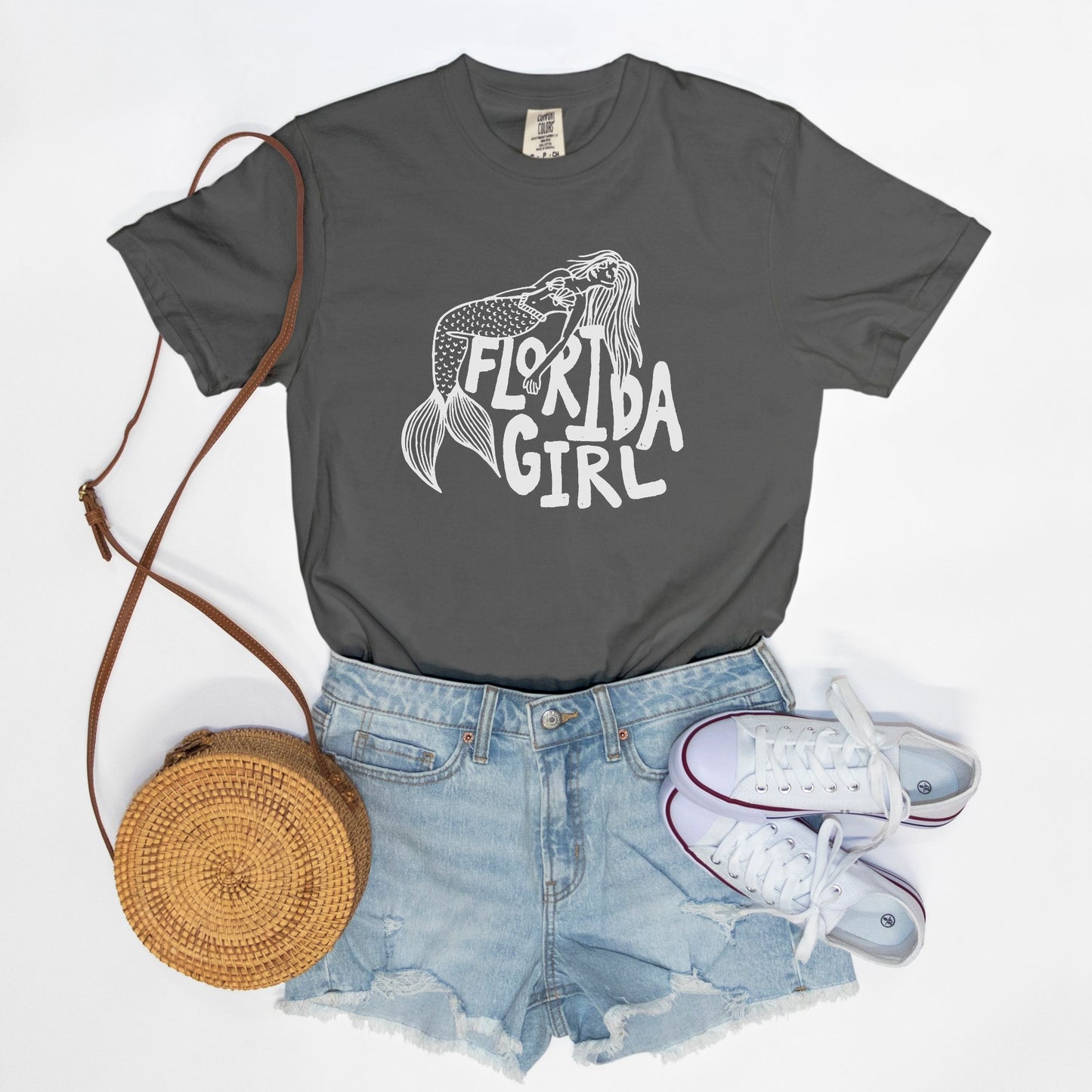 Florida Girl Mermaid Pepper Tee