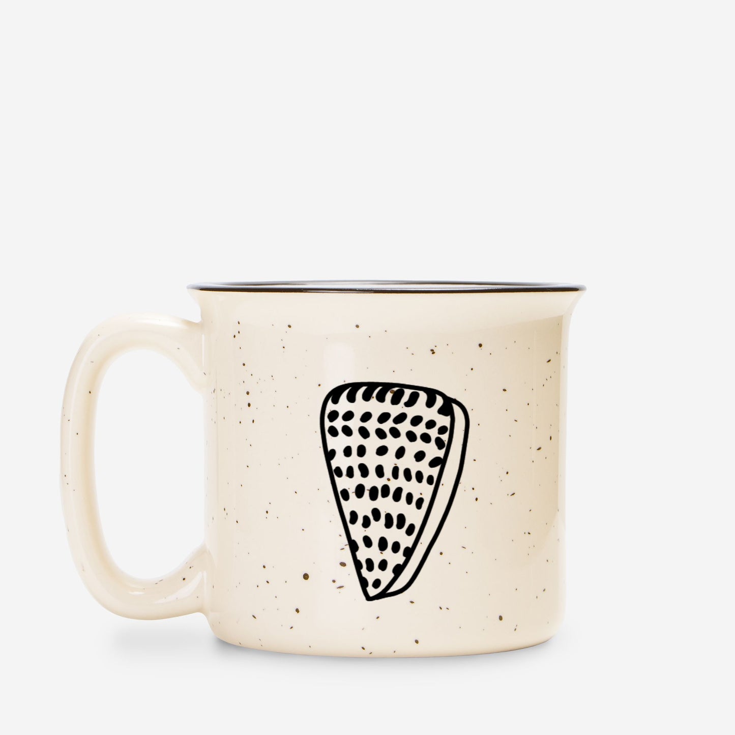 Seashell Ceramic Mug Speckled Cream 13oz