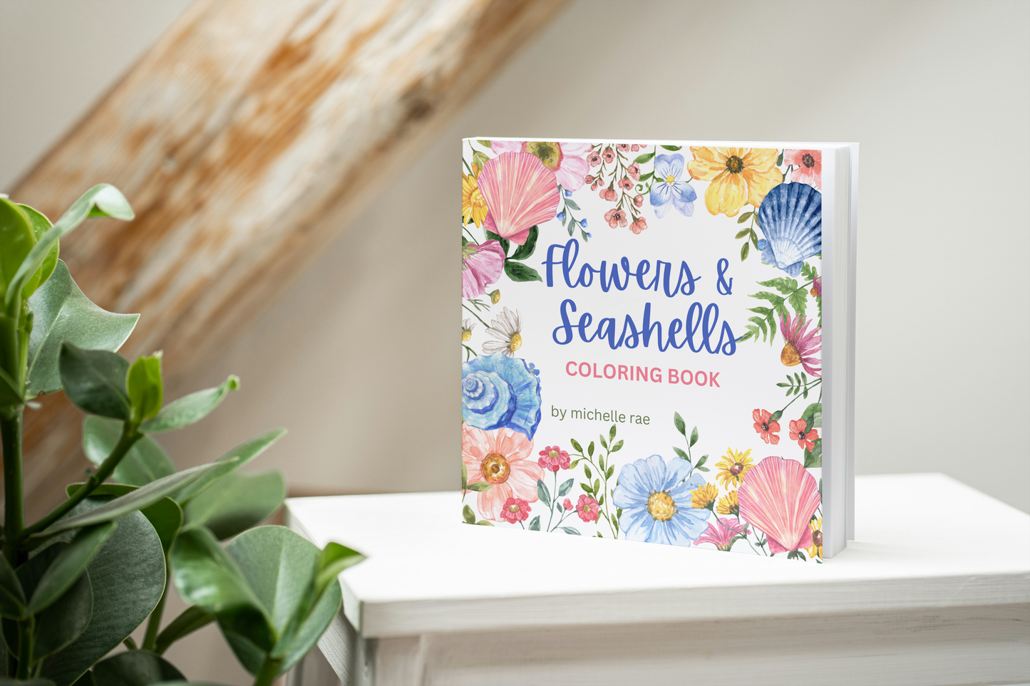 Flowers & Seashells Coloring Book