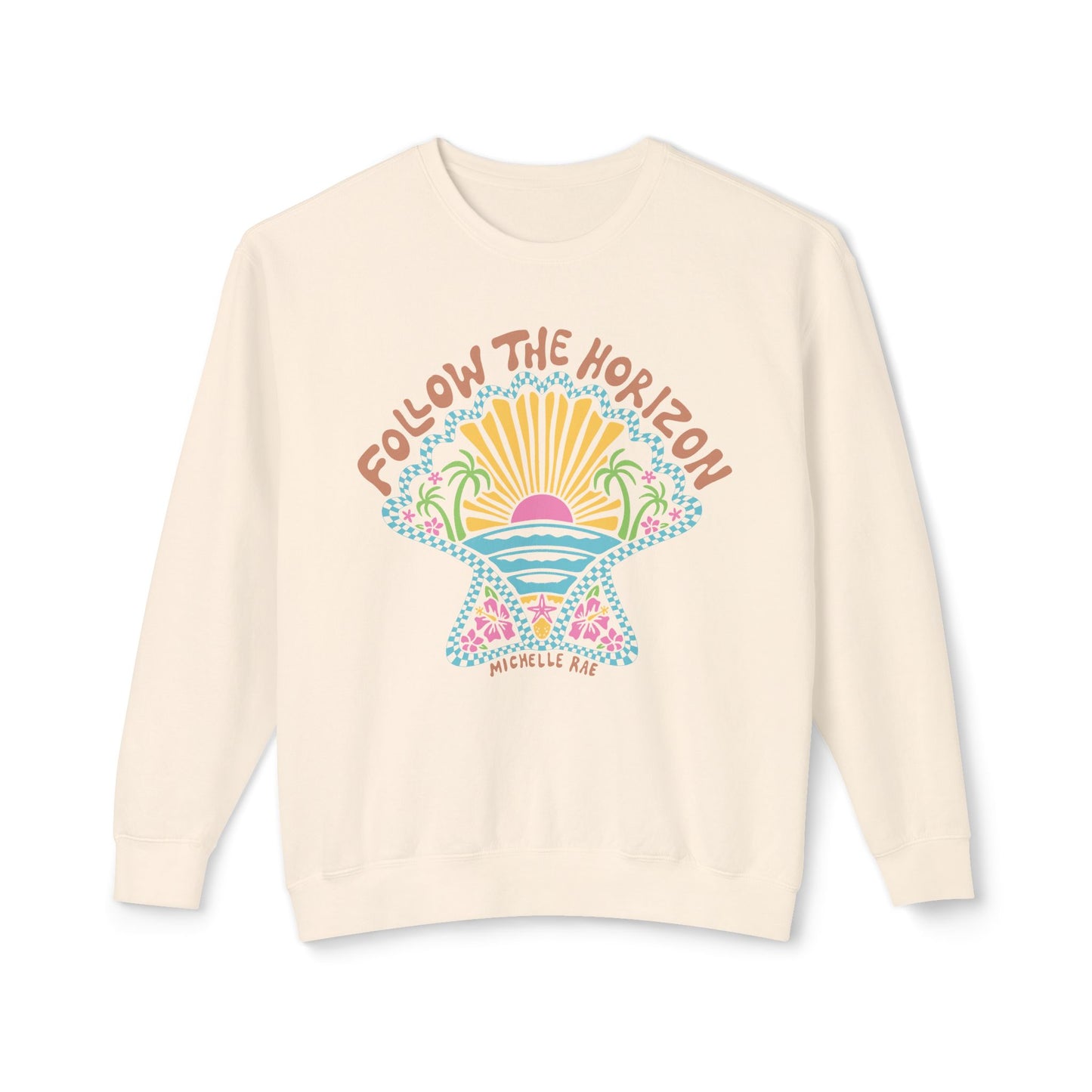 Follow The Horizon Ivory Lightweight Crewneck Sweatshirt