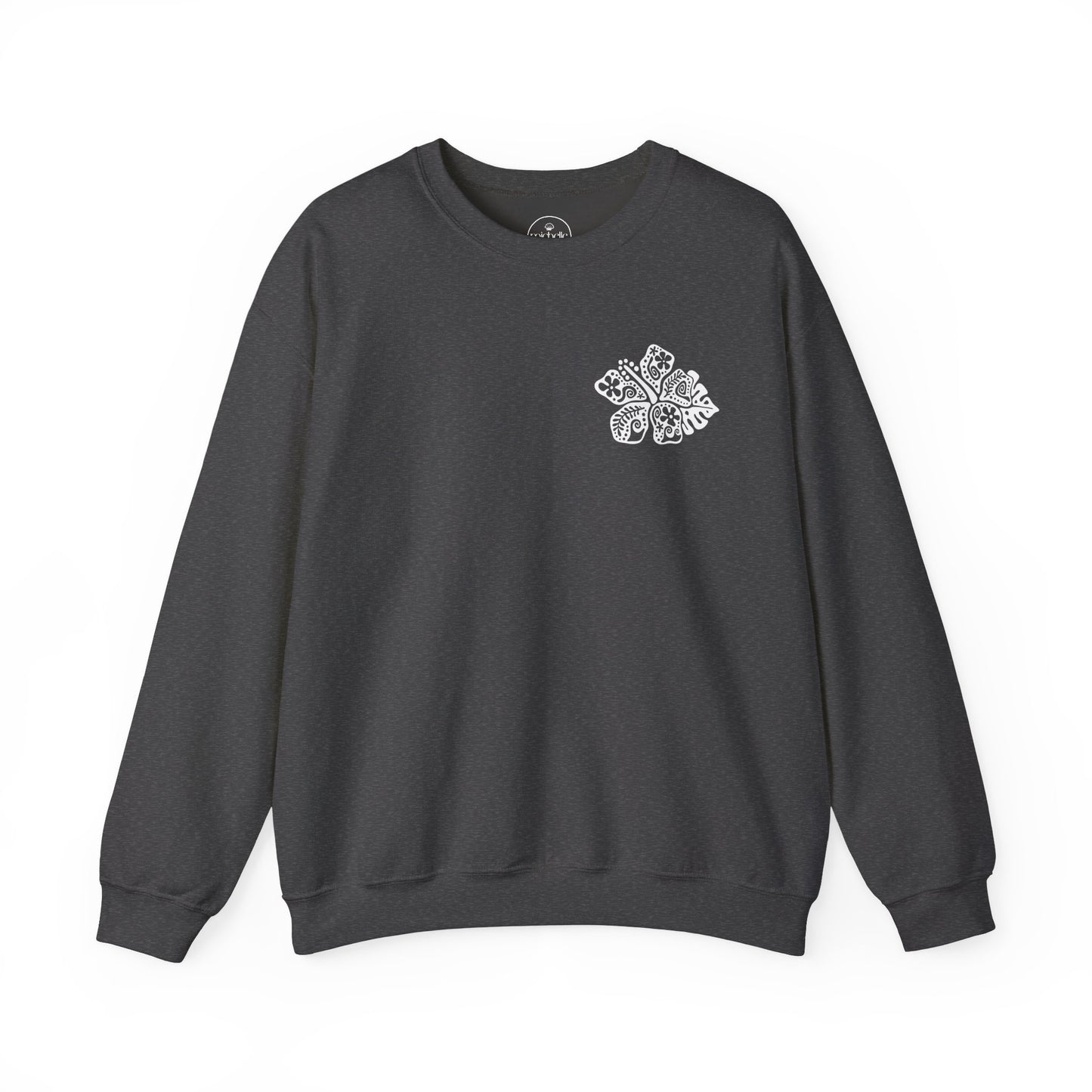 Hibiscus Ocean Child Black / Dark Heather Crewneck Sweatshirt