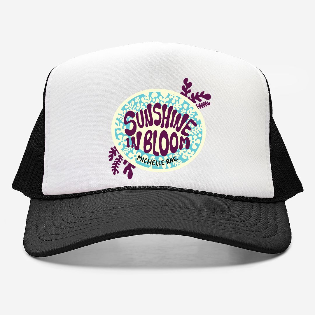 Sunshine in Bloom Trucker Hat – Floral Coastal Hat for Sunny Days