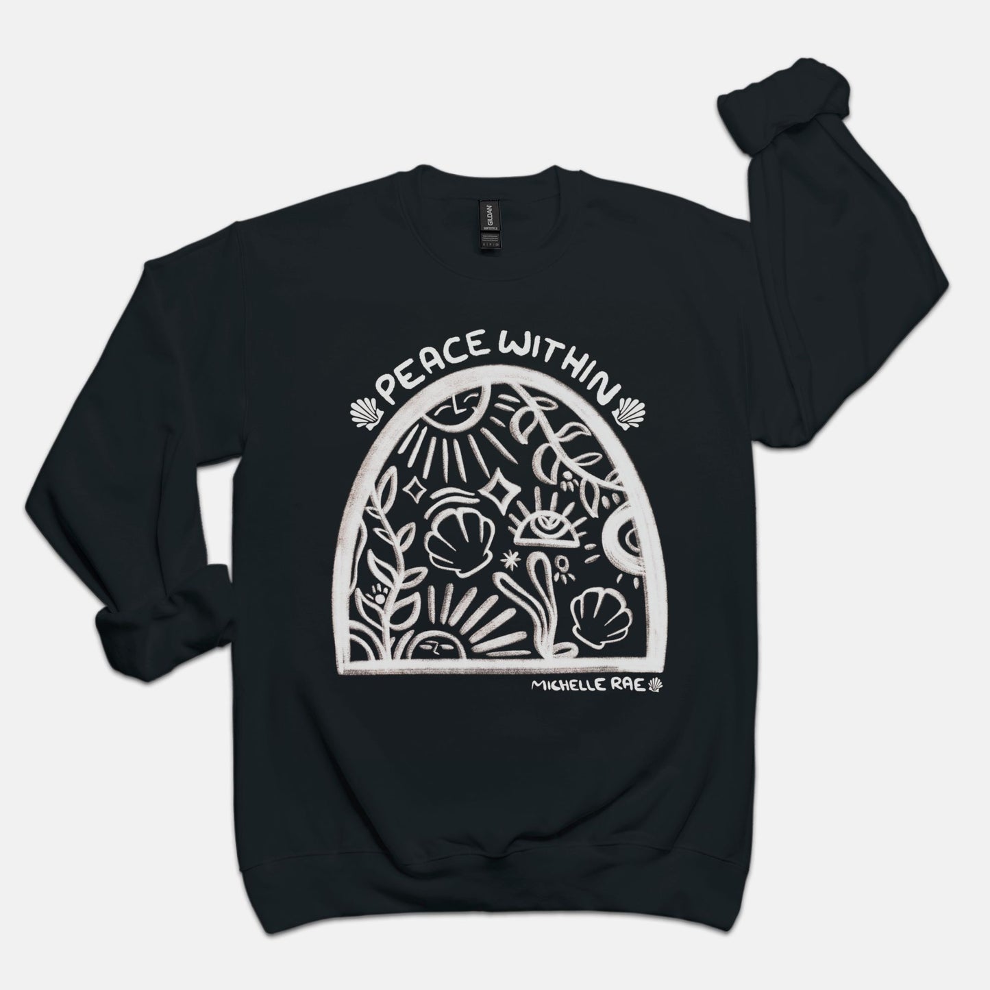 Peace Within Black Crewneck Sweatshirt