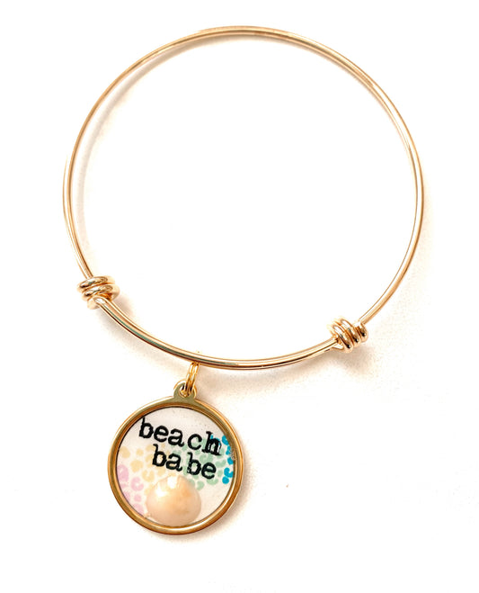 Beach Babe Seashell Charm Bangle