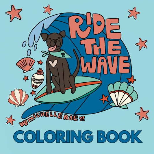 Ride the Wave Coloring Book – Surfing Dogs, Beach Scenes & Fun Ocean Designs for All Ages
