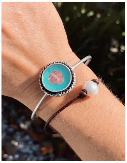 Turquoise Seashell Bangle