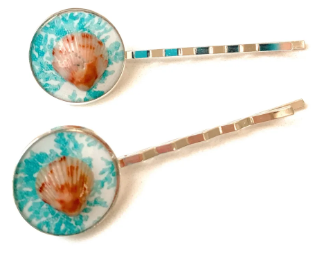 Turquoise Coral Hair Bobby Pins