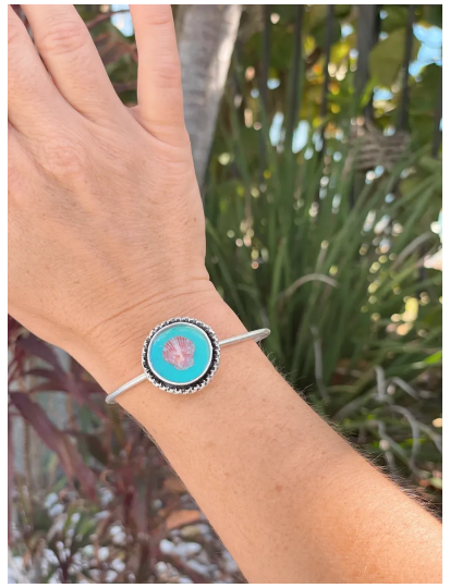 Turquoise Seashell Bangle