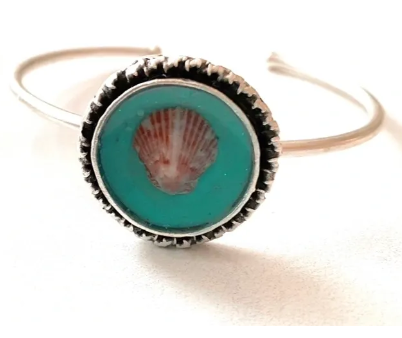 Turquoise Seashell Bangle