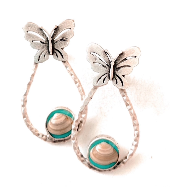 Salty Butterfly Seashell Earrings