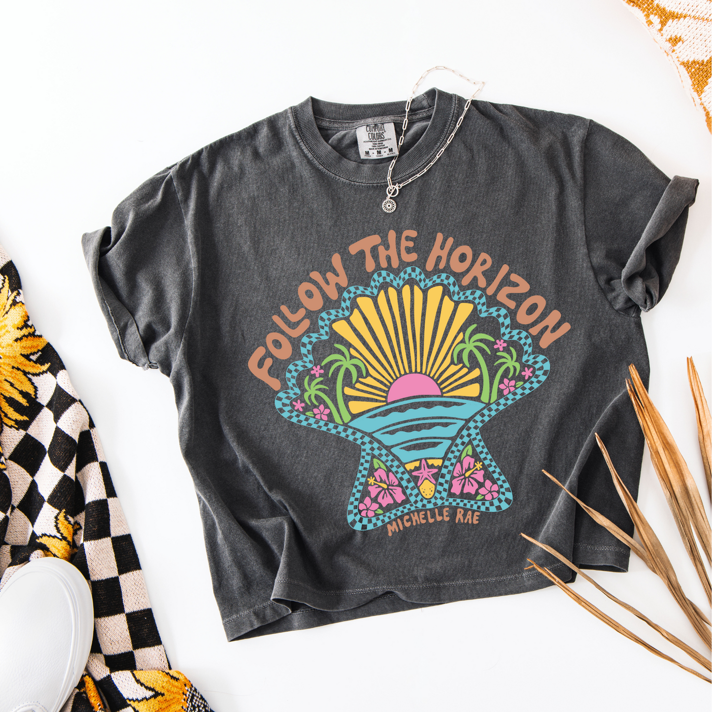 Follow The Horizon Pepper Boxy Tee