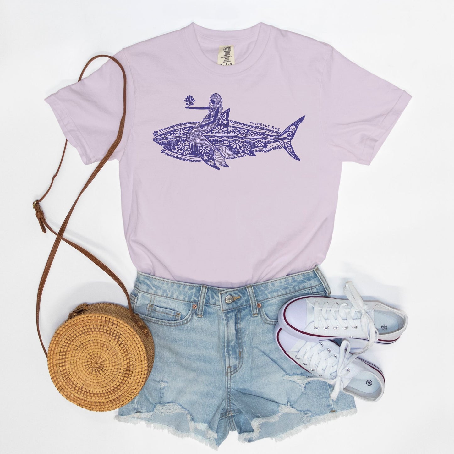 Mermaid Shark Orchid Tee