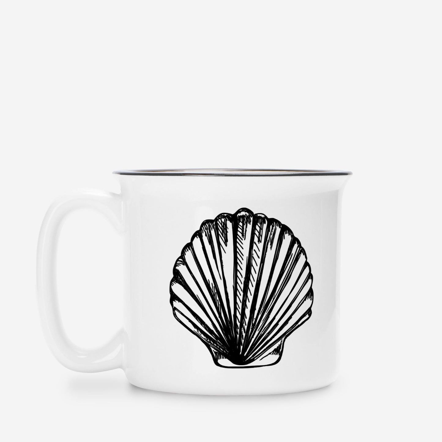 Seashell Ceramic Mug White 13oz