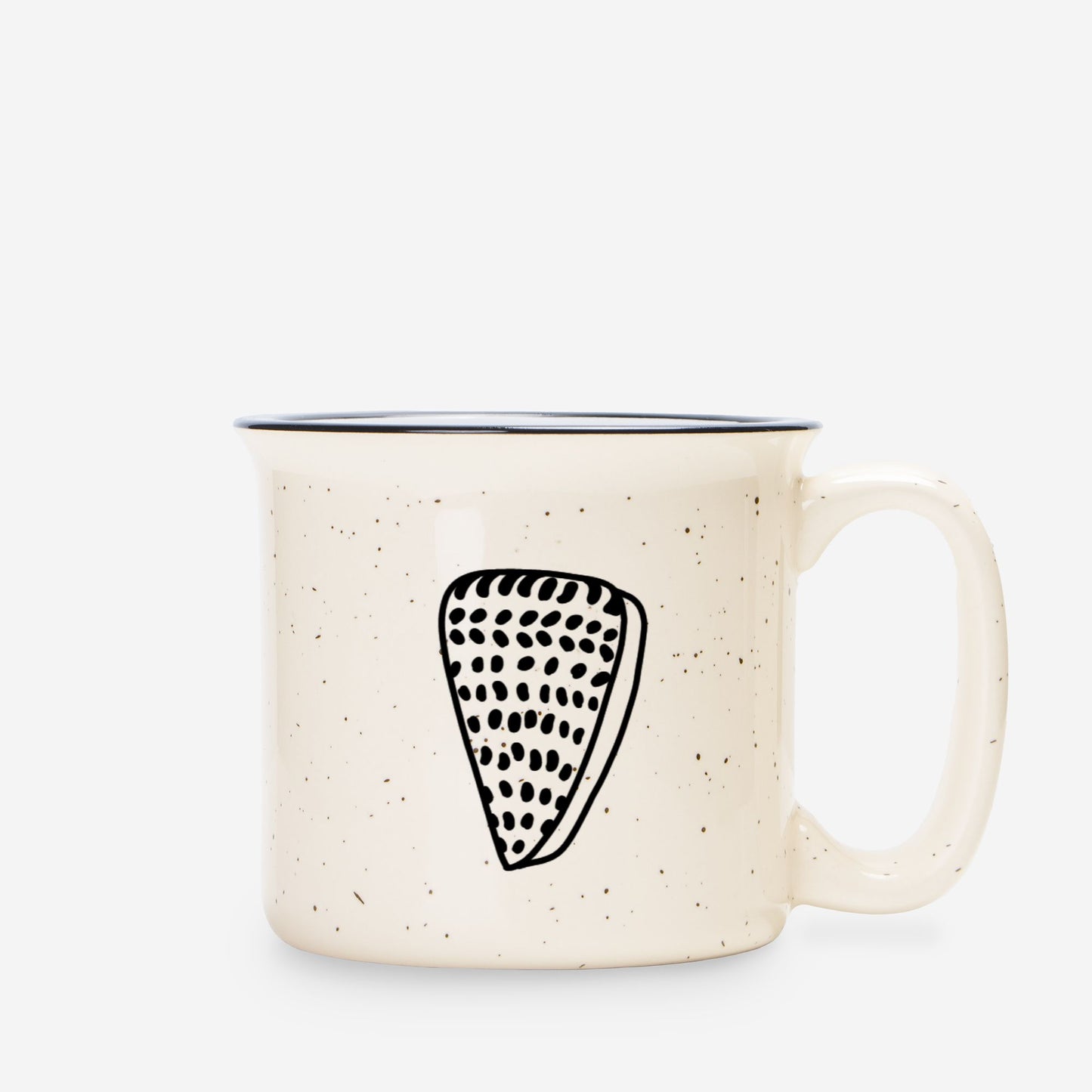 Seashell Ceramic Mug Speckled Cream 13oz