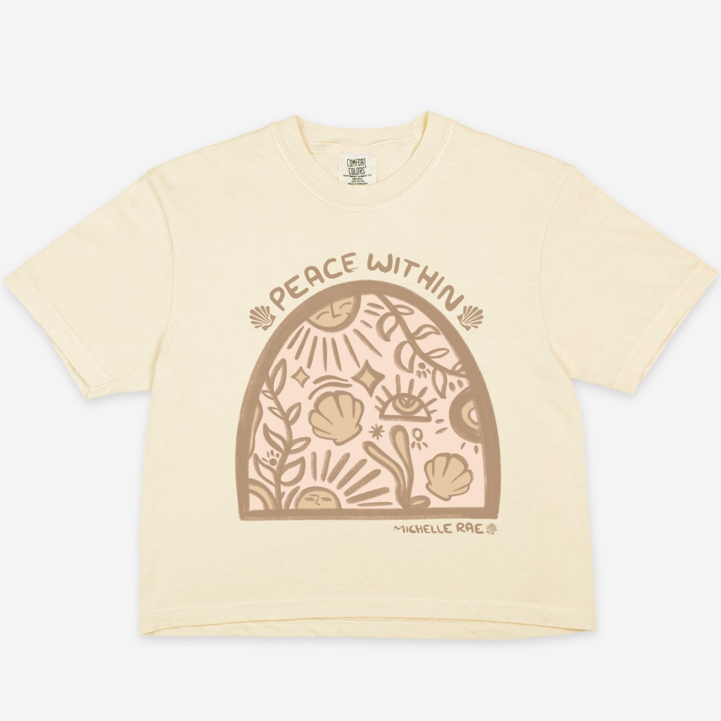 Peace Within Ivory Boxy Tee