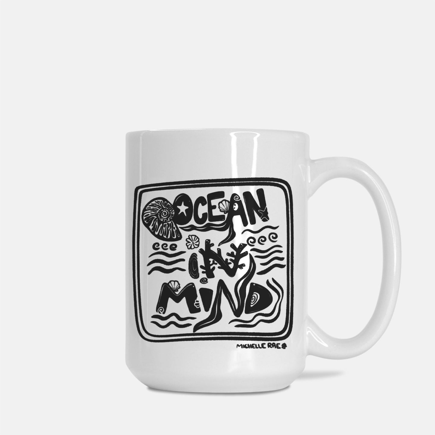 Ocean On Mind Ceramic Mug Deluxe 15oz.
