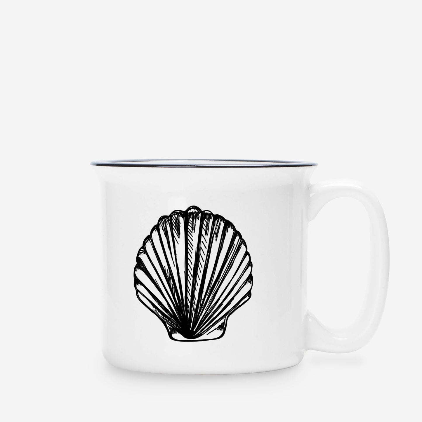 Seashell Ceramic Mug White 13oz