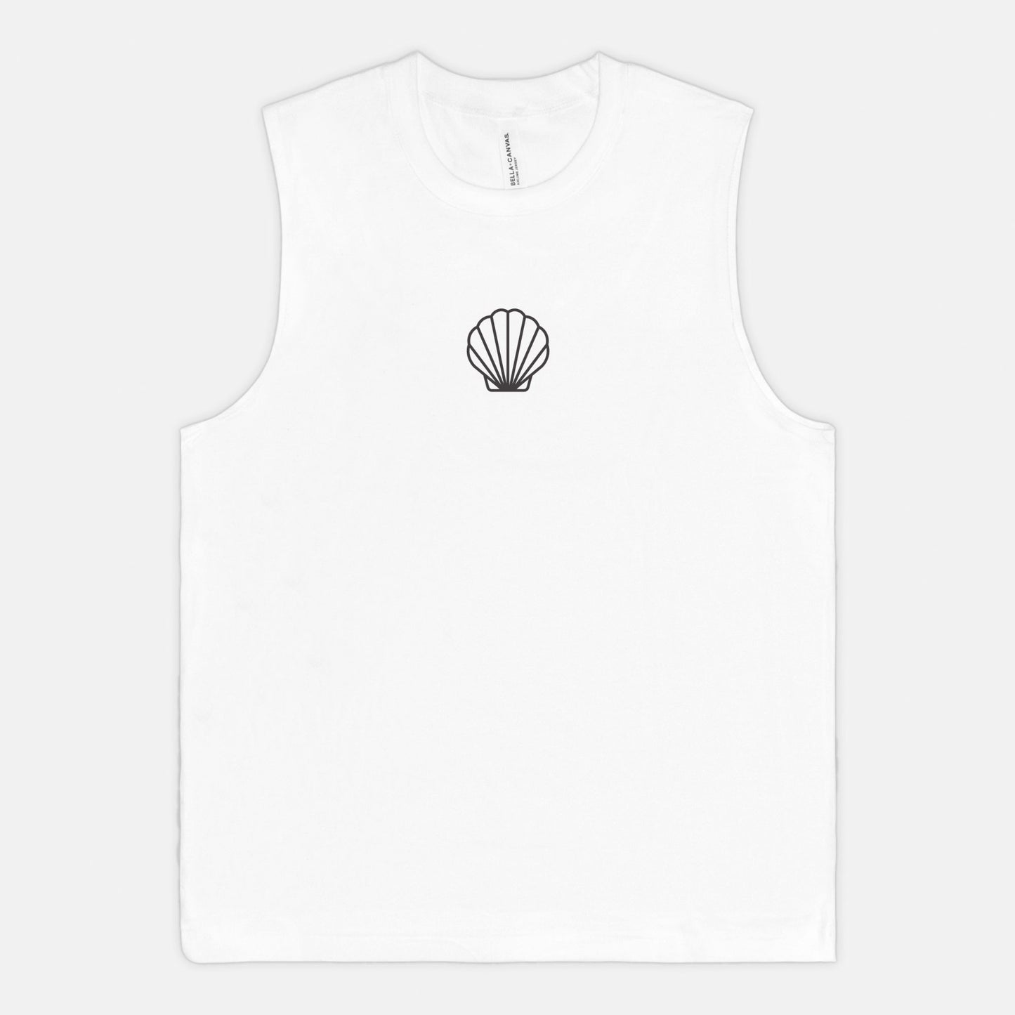 White Seashell Muscle Tank