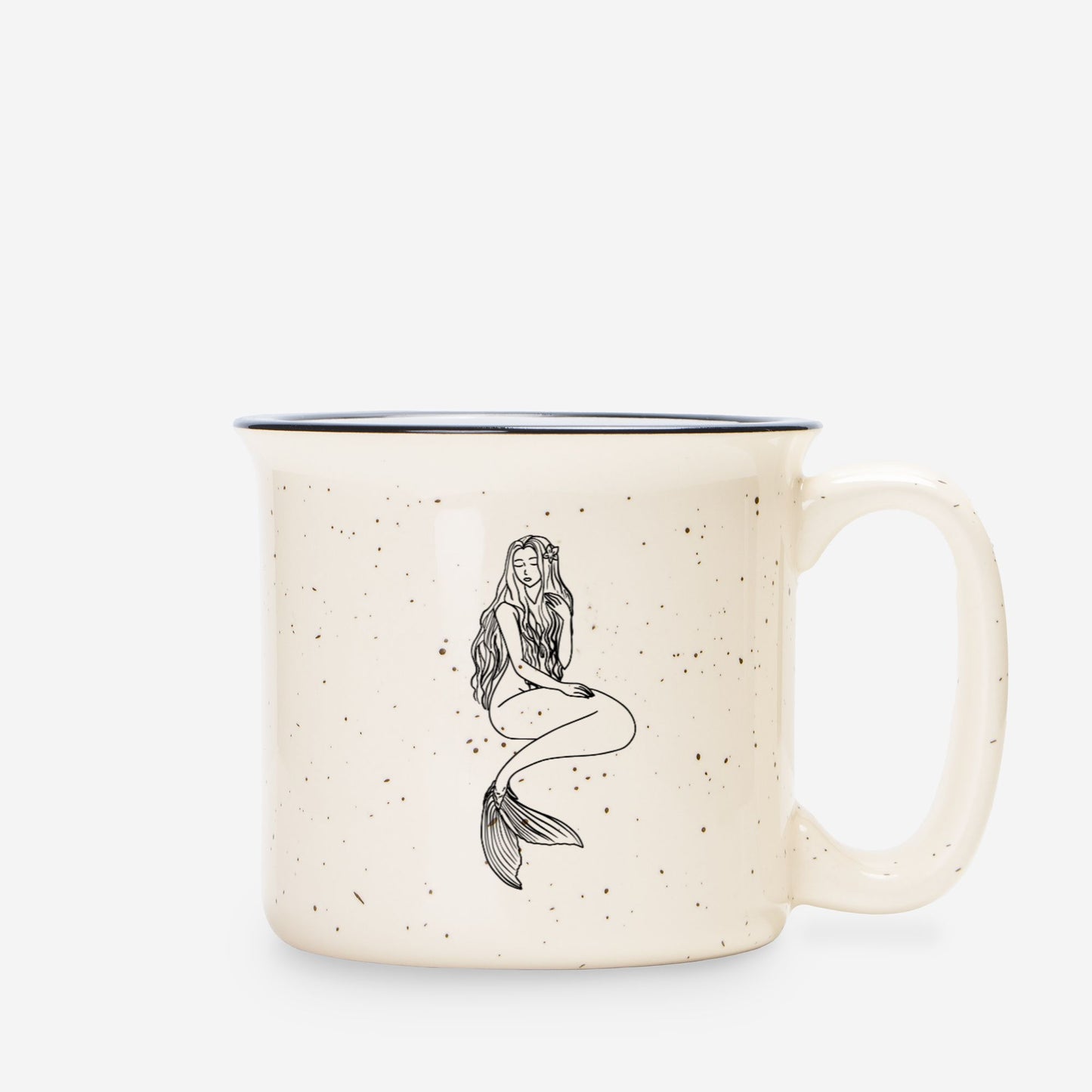 Mermaid Ceramic Mug Speckled Cream 13oz