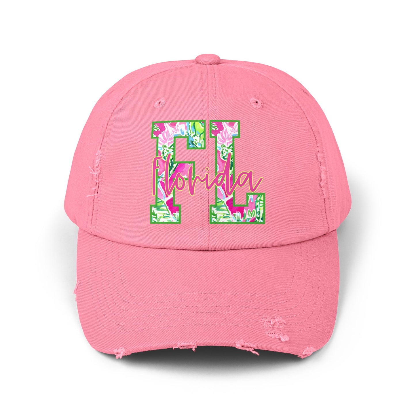 Lilly FL Pink Distressed Cap