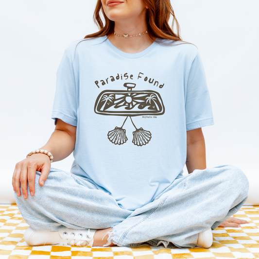 Paradise Found in the Rearview Mirror Graphic Tee | Vintage Travel T-Shirt
