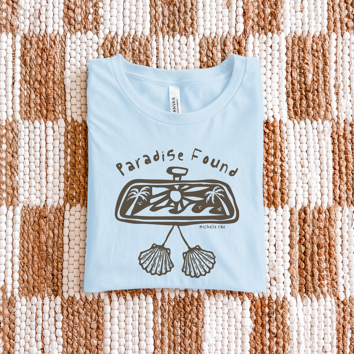 Paradise Found in the Rearview Mirror Graphic Tee | Vintage Travel T-Shirt
