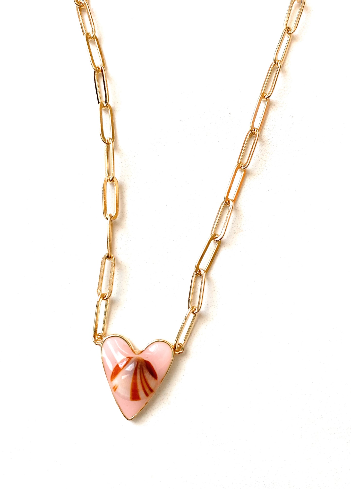 Beach Lover Seashell Heart Necklace