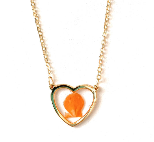 Gold Heart Seashell Necklace