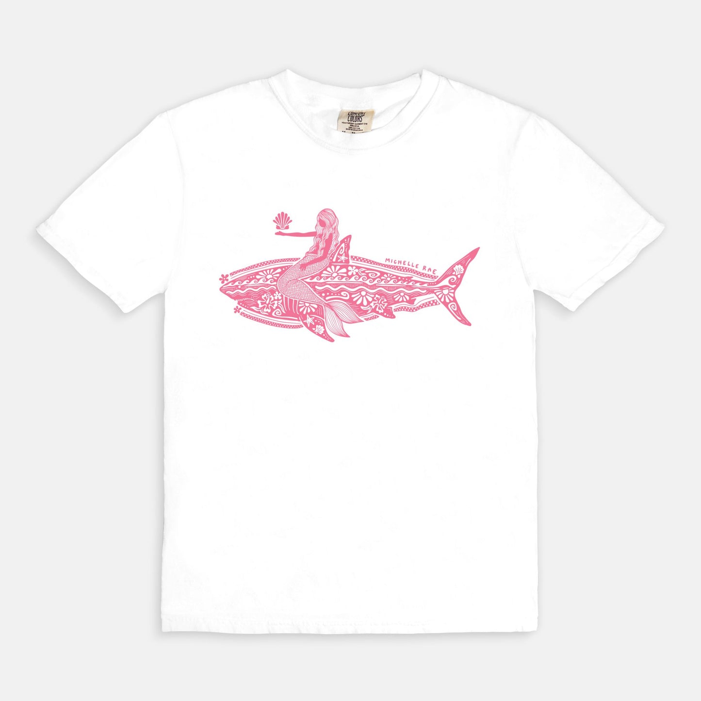 Mermaid Shark White Tee