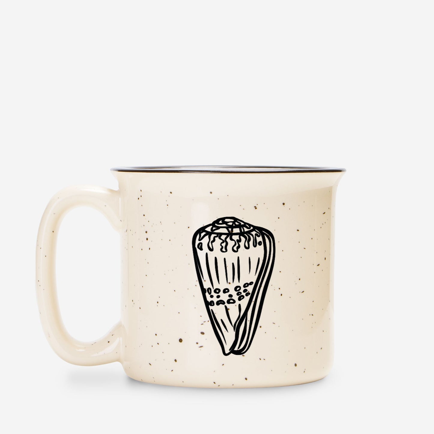 Seashell Ceramic Mug Speckled Cream 13oz