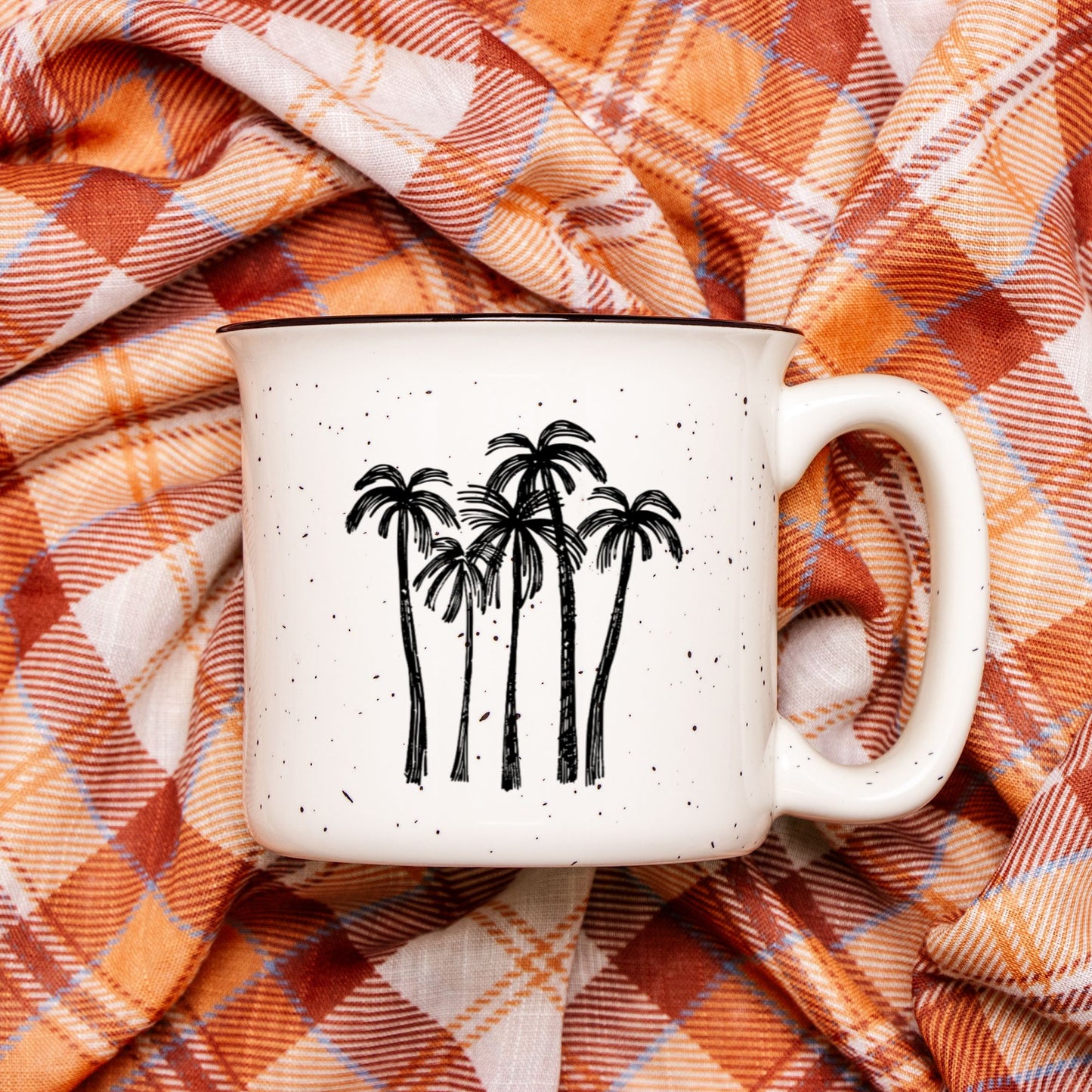 Palms Ceramic Mug Speckled Cream 13oz