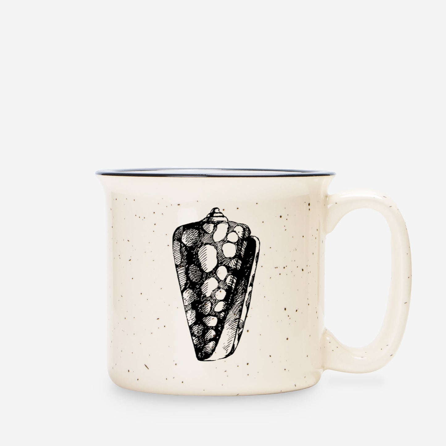 Seashell Ceramic Mug Speckled Cream 13oz