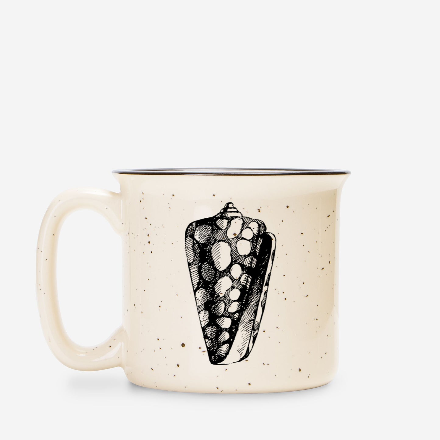 Seashell Ceramic Mug Speckled Cream 13oz