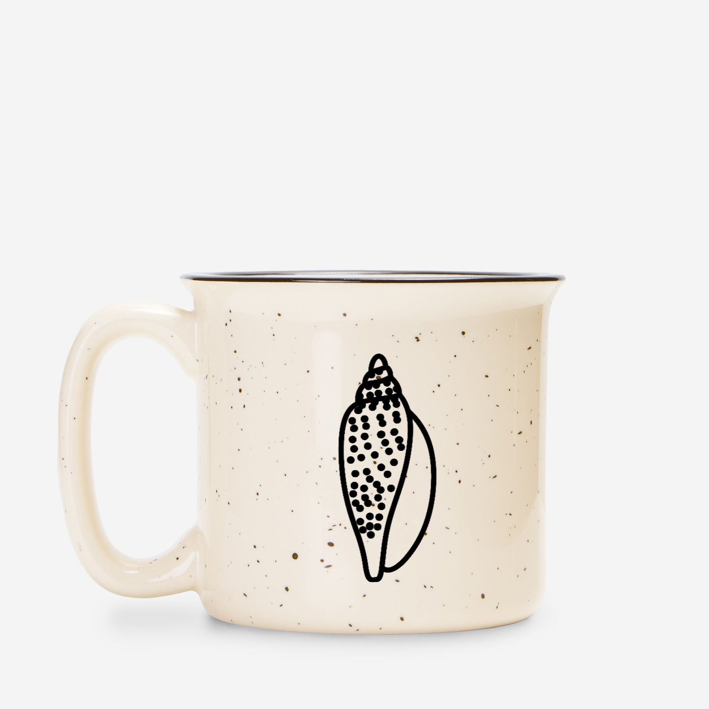 Seashell Ceramic Mug Speckled Cream 13oz