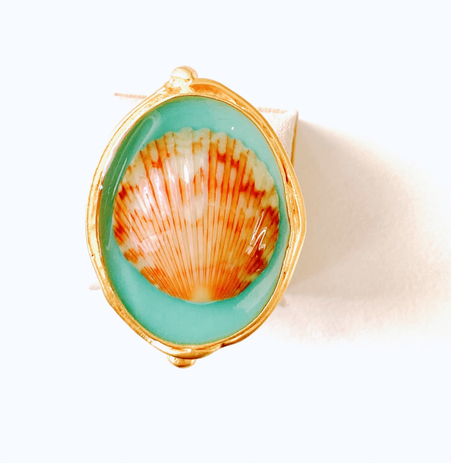 XL Ocean Goddess Seashell Ring | Turquoise