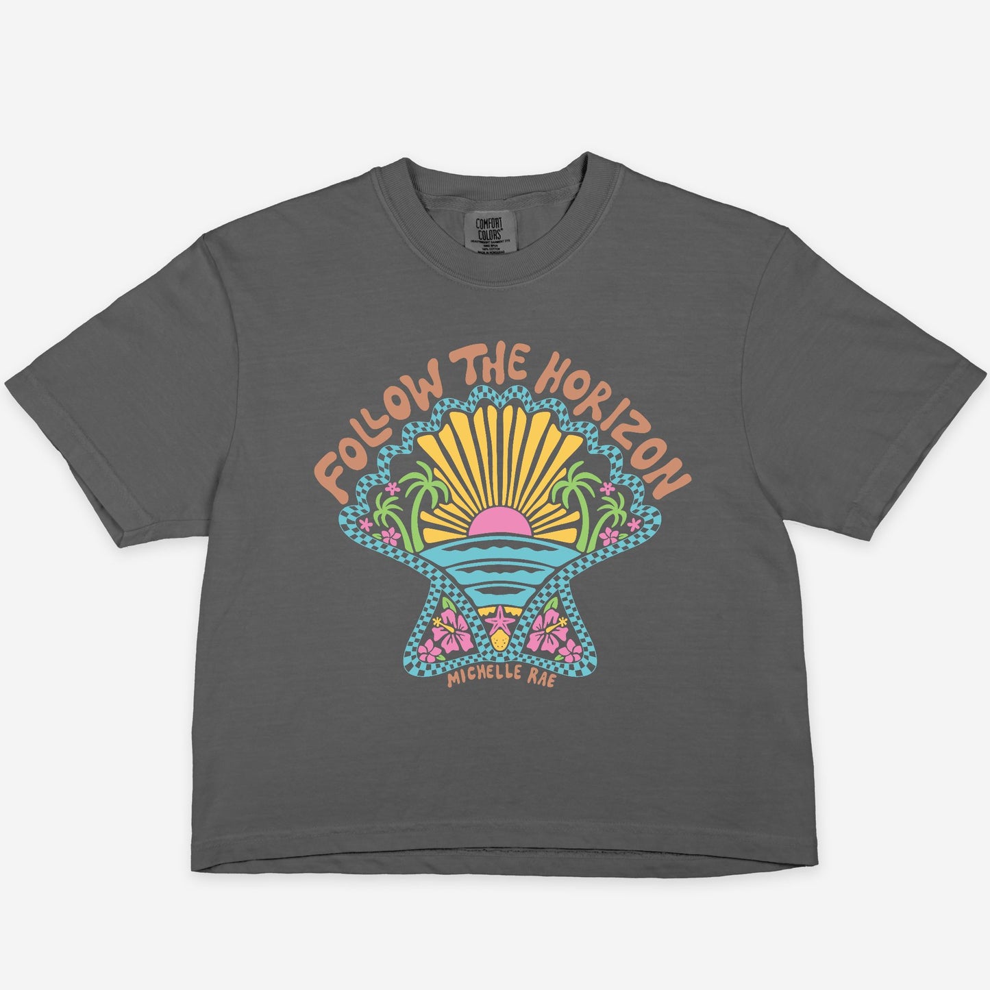 Follow The Horizon Pepper Boxy Tee