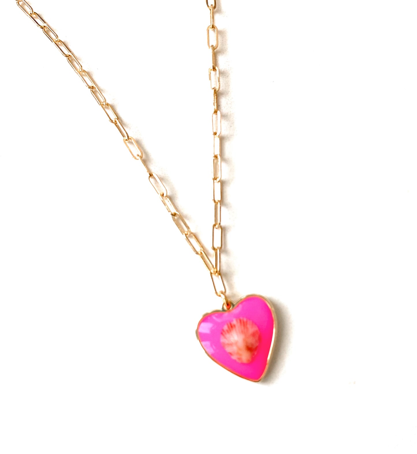 Beach Lover Seashell Heart Necklace