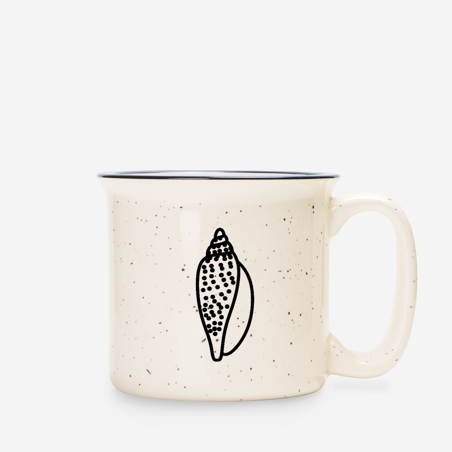 Seashell Ceramic Mug Speckled Cream 13oz