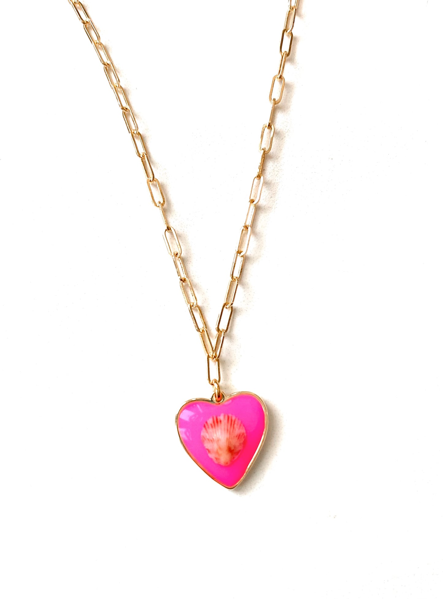 Beach Lover Seashell Heart Necklace