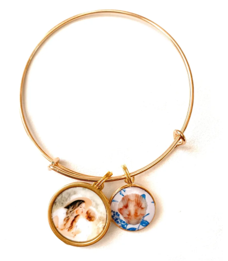 Personalized Photo Seashell Charm Bangle