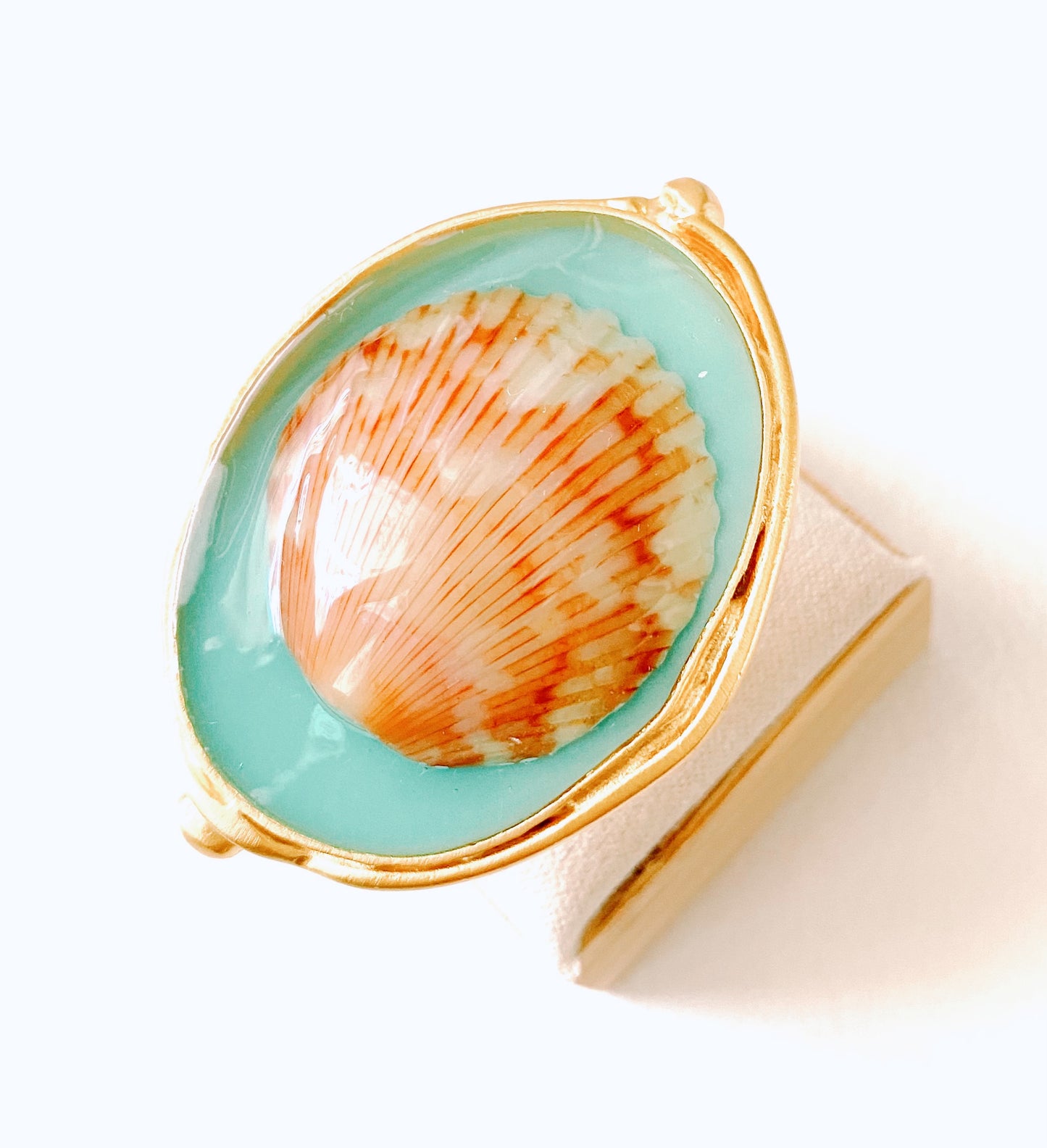 XL Ocean Goddess Seashell Ring | Turquoise