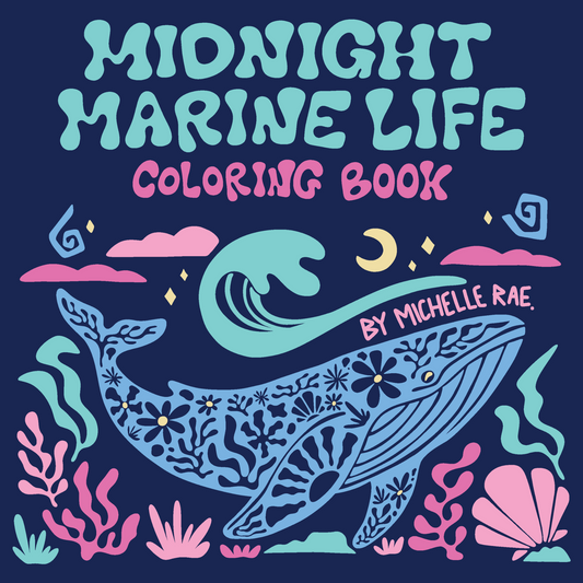 Midnight Marine Life Coloring Book – Starry Sea Life Designs for Relaxation, Creativity & Stress Relief (For Adults, Teens & Kids)
