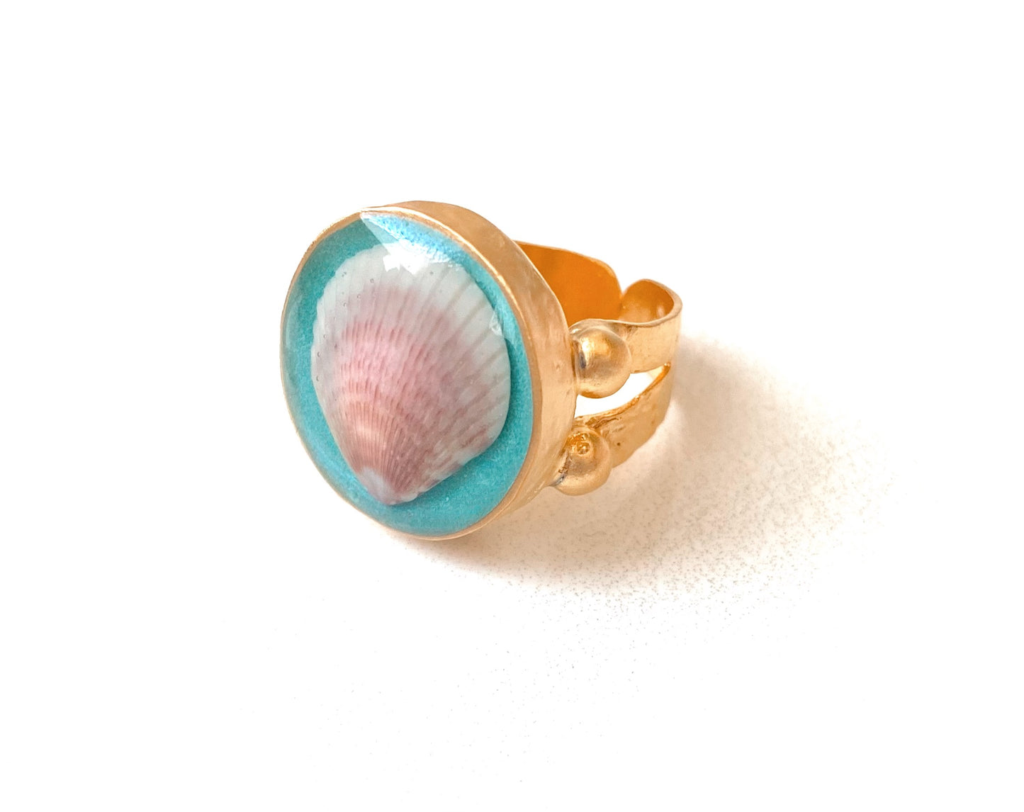 Blush Seashell Ring | Turquoise