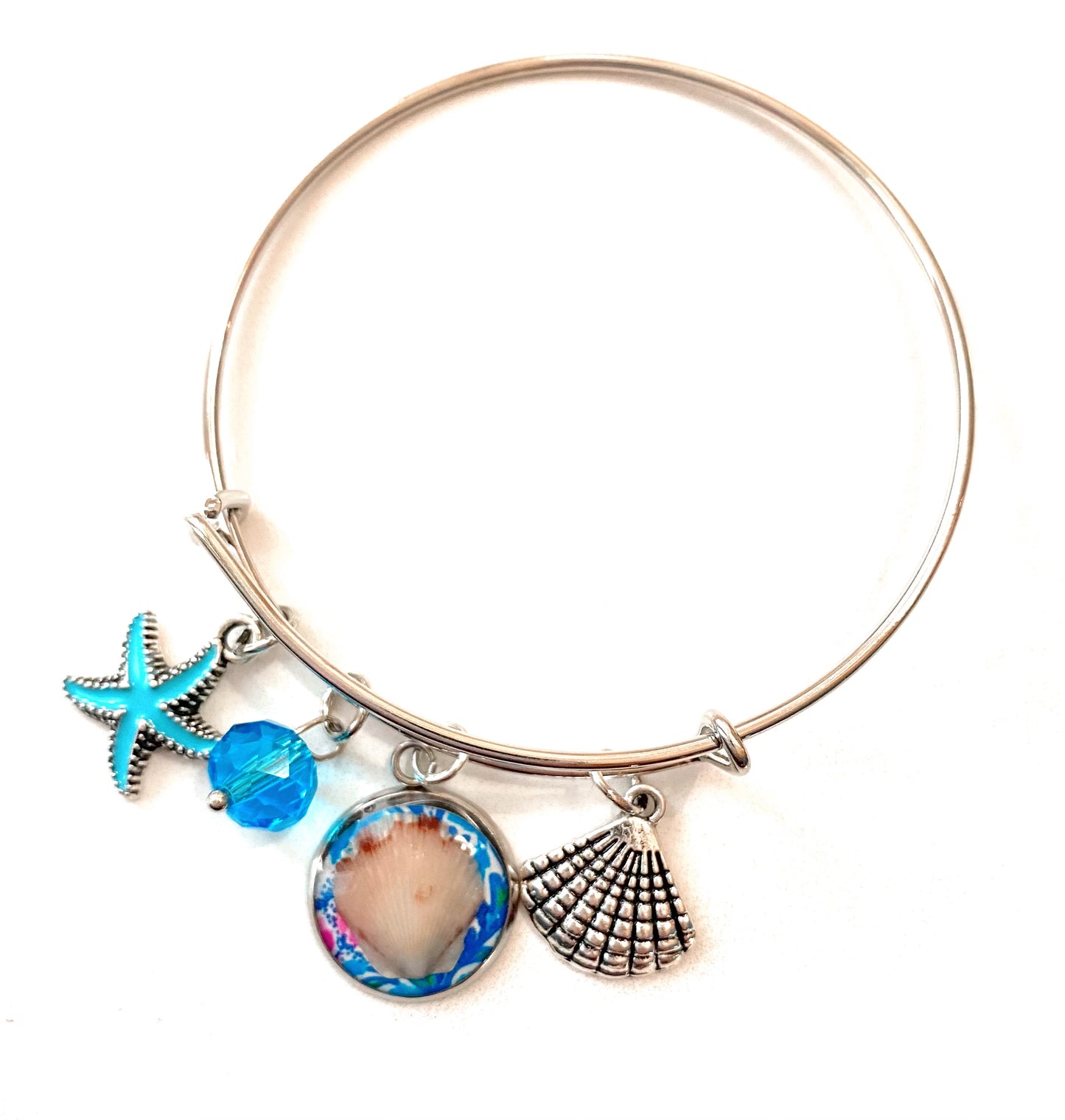 Seashell Ocean Charmed Bangle